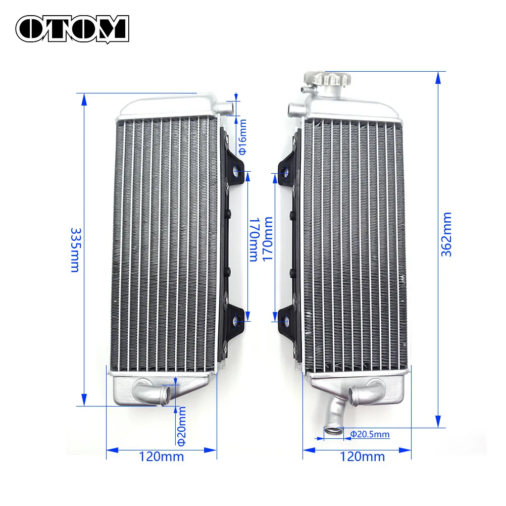 Фото Алюминиевый радиатор для мотоцикла OTOM, кулер для мотоцикла, внедорожного велосипеда, моторного бака для воды, для KTM SX XCW EXC XC HUSQVARNA TC FX TX 125-350 №2