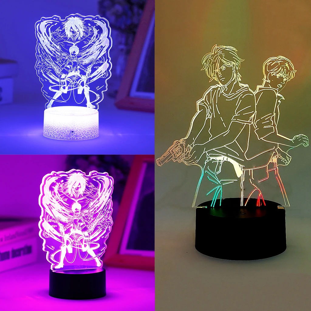 

Скачать Titan 3D Led Ночные огни Детская спальня Mikasa Ackerman Сансет Комиксы Персонажи Иллюзия Украшение Детские подарки