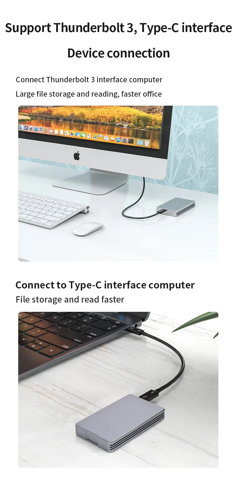 60 Гц USB 4 0 внешний корпус M.2 Nvme SSD теоретическая скорость 40 Гбит/с для жесткого