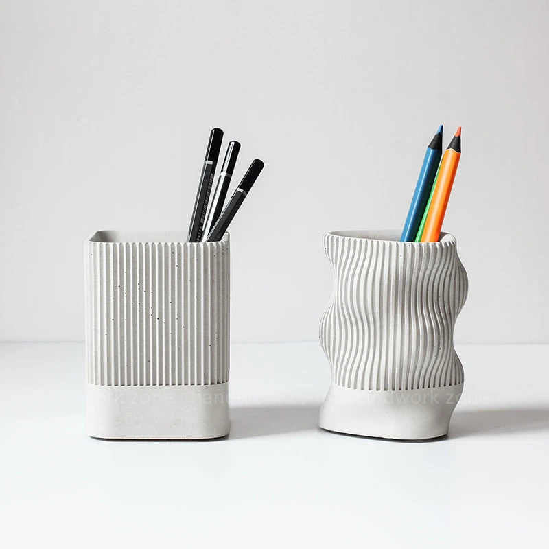 

Cement Geometric Pen Holder Silicone Mold Succulent Plant Desk Storage Container Decoration Concrete Gypsum Resin Mold