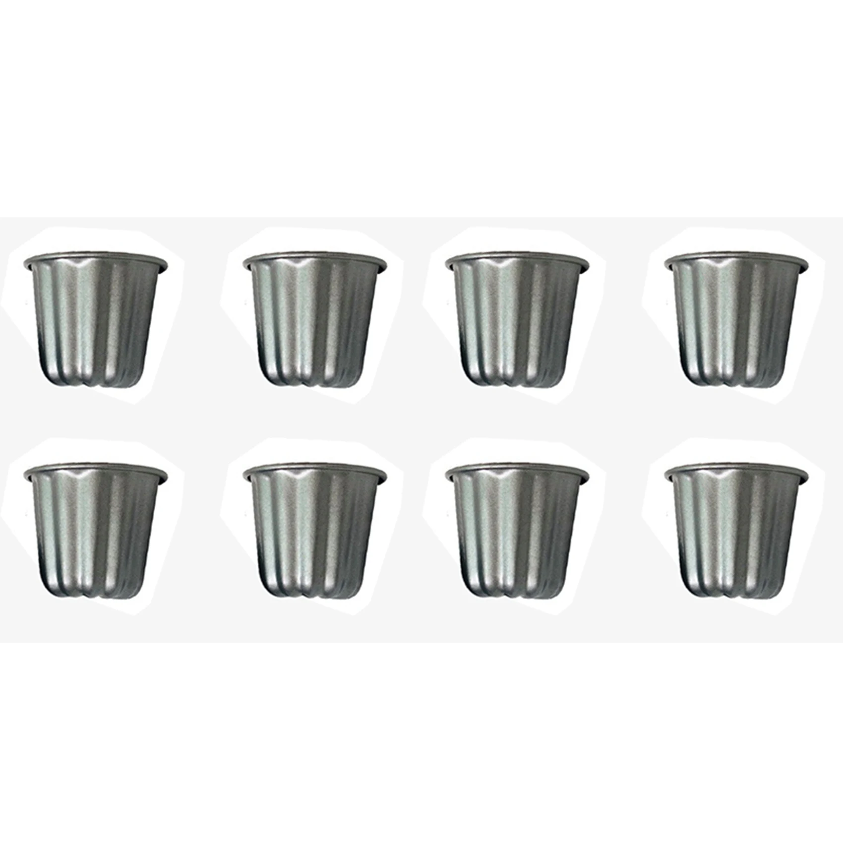 

Canele Mold, Cannele Muffin Cup, 8Pcs Non-Stick Cannele Mould Gray-Black Canneles