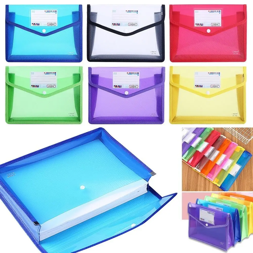 

Durable Large Capacity Waterproof PVC Bag Document Bag File Organizer Envelope Folder A5 File Folders