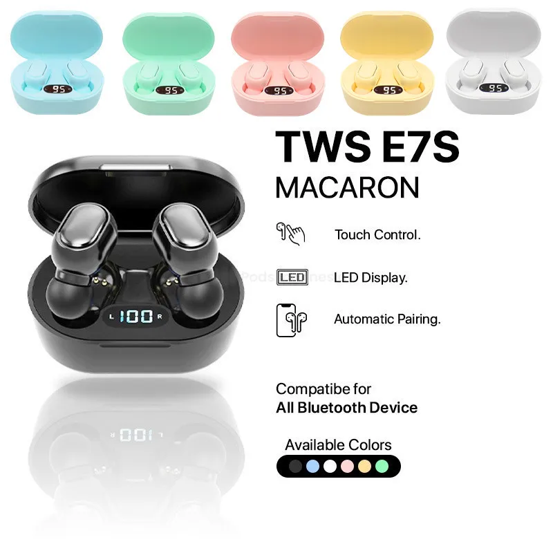 

Оригинальная Беспроводная Bluetooth-гарнитура E7S TWS с микрофоном и светодиодным дисплеем, наушники-вкладыши для iPhone, Xiaomi, TWS наушники, Bluetooth-наушн...