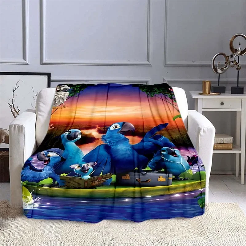Микрофибра одеяло с принтом попугай MINISO
