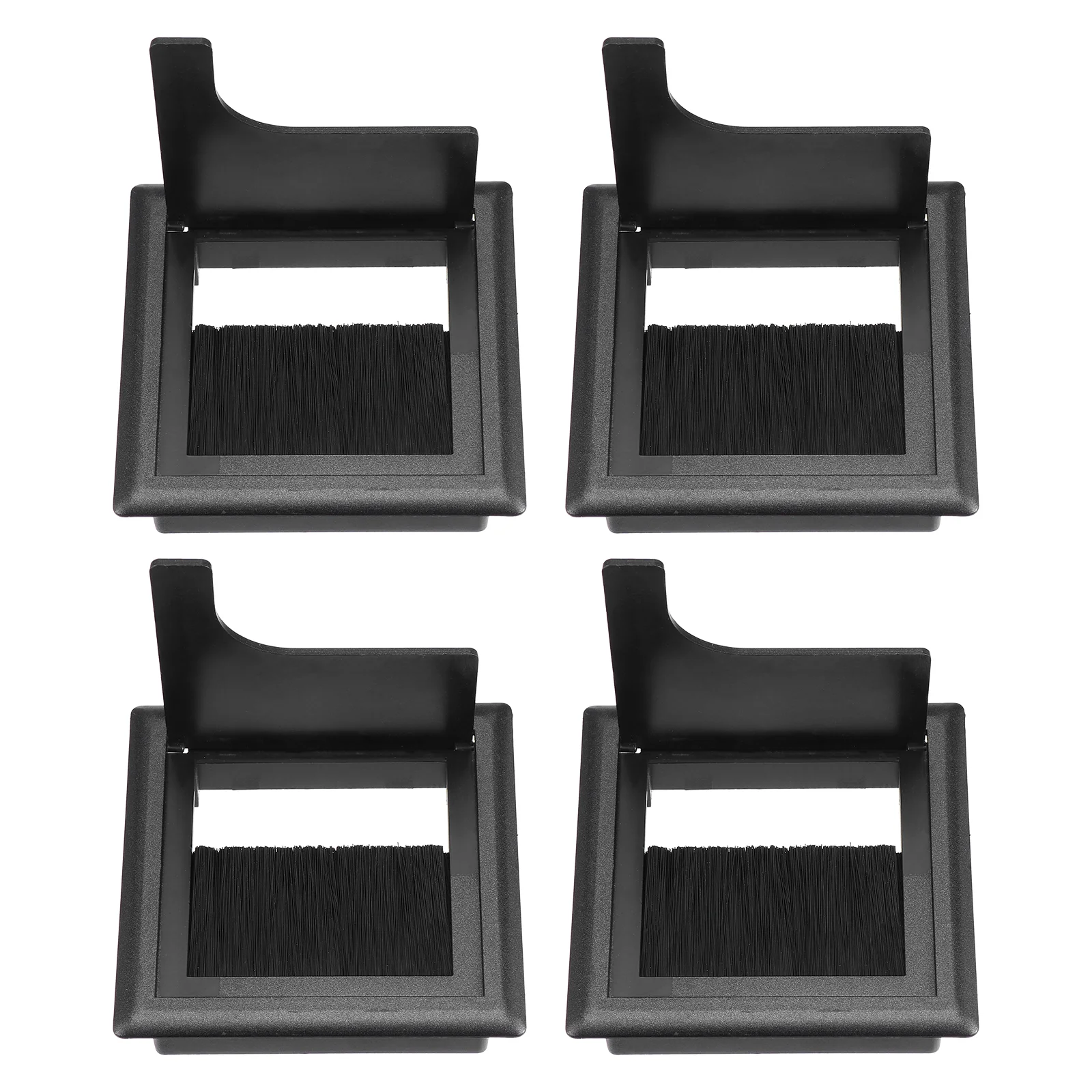 

4pcs Desk Cord Hole Cover Computer Desk Cable Organizer Management Box (Black)