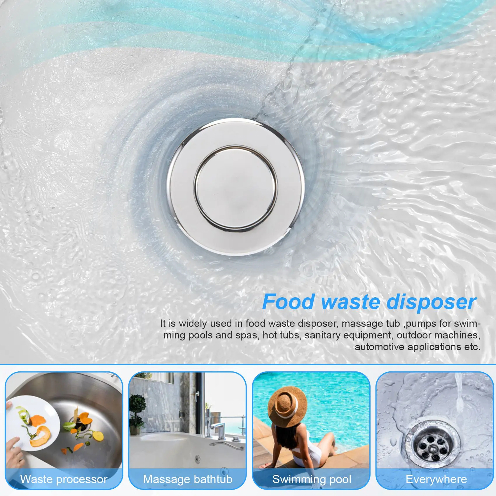 16A Вкл. Выкл. Кнопочный переключатель Гидромассажная струя для ванны спа мусора