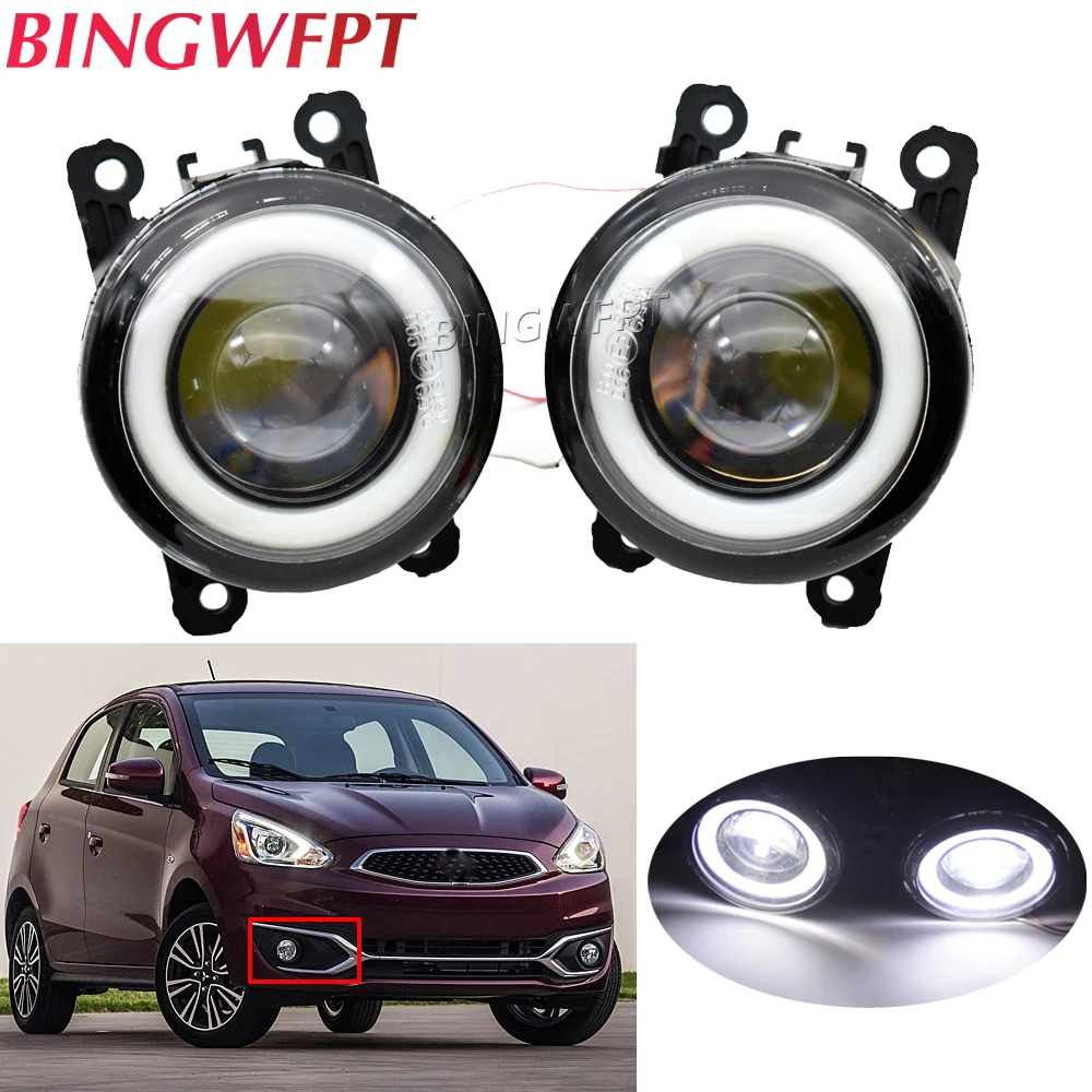 

2 X LED Angel Eye Fog Light Car Front Fog Lamp For Mitsubishi Pajero ASX Outlander Triton L200 Galant Colt Eclipse RVR Endeavor