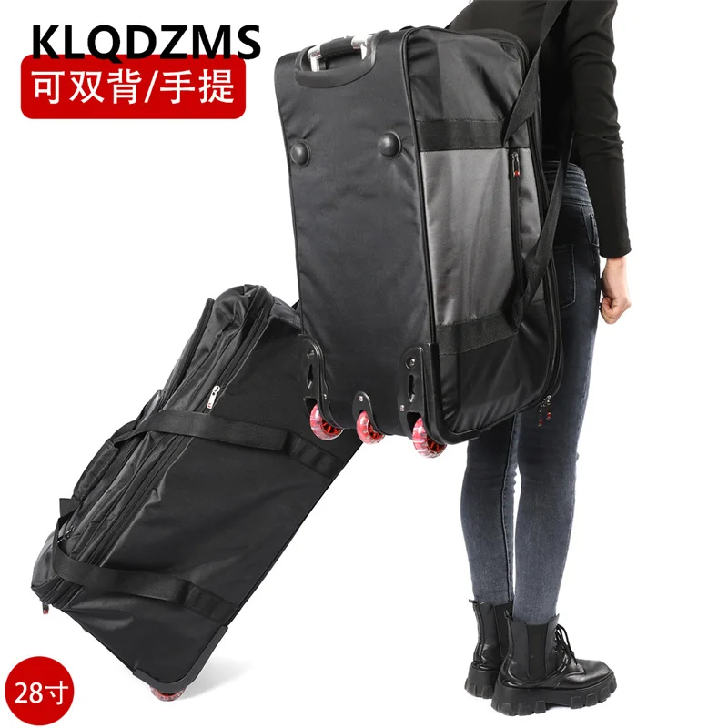 

KLQDZMS 28"30"Inch The New Men and Women Trolley Suitcase Large Capacity Folding Luggage Can Be Back Can Carry The Travel Bag