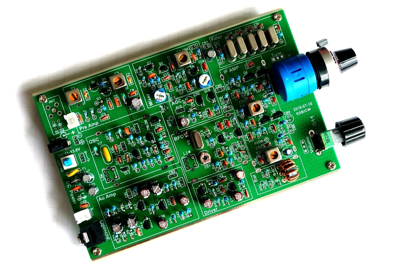 DIY Kits Single Sideband Short Wave Radio Receiver SSB CW Receiver 78L08 Voltage Regulator Chip Discrete Circuit