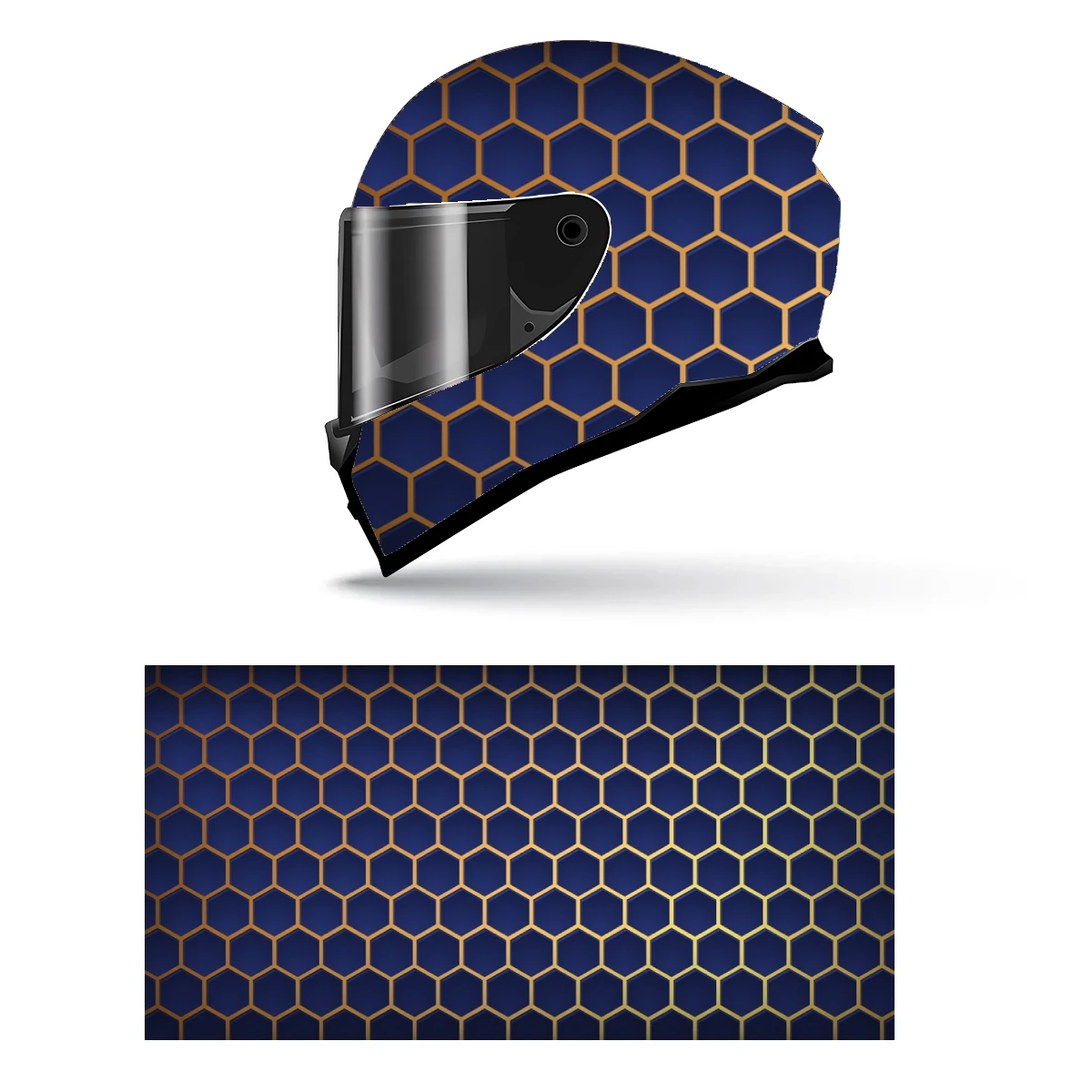 Шестигранная градиентная линия полная наклейка на шлем мотоциклетный гоночная