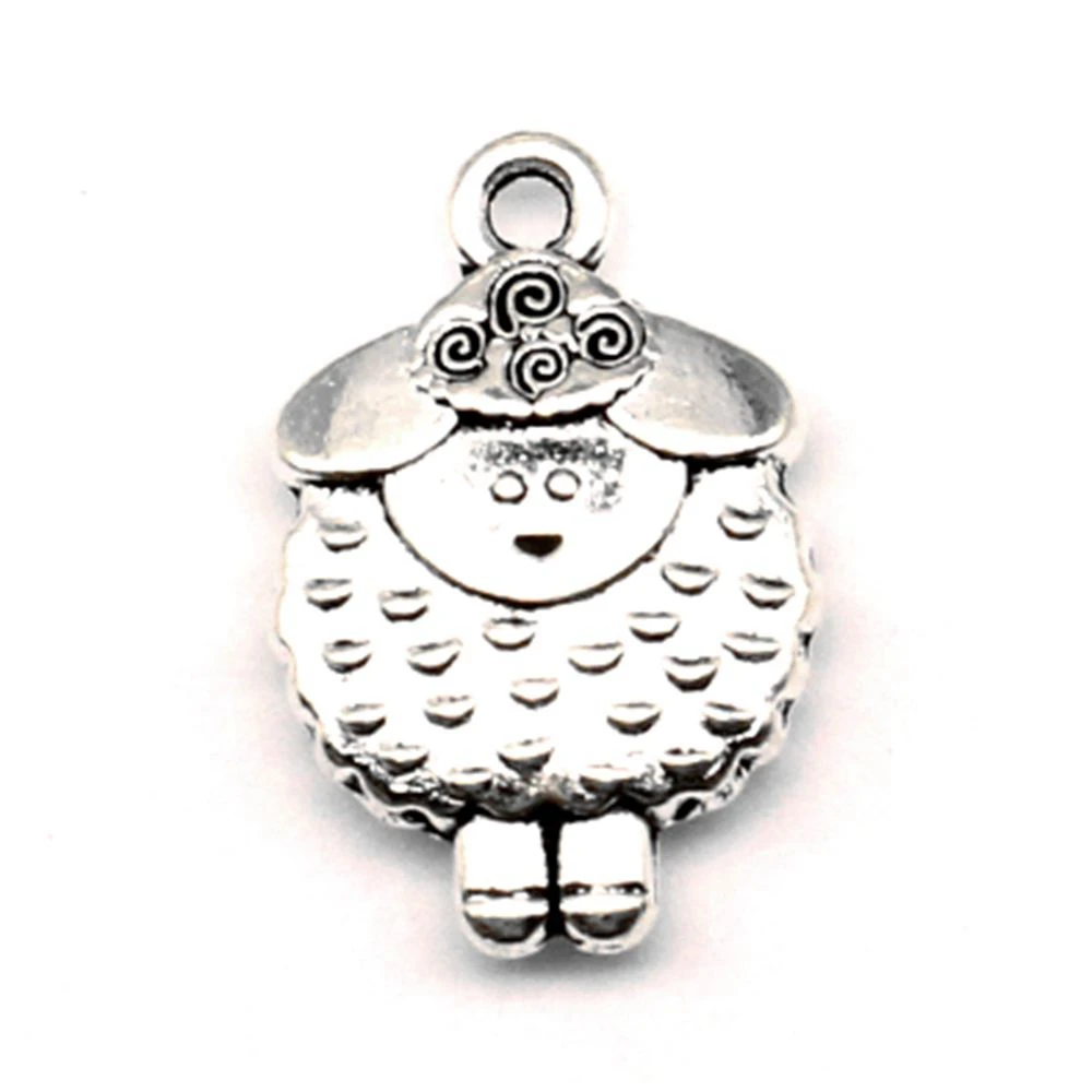 

50pcs Wholesale Jewelry Lots Sheep Charms Pendant Supplies For Jewelry Materials 13x20mm