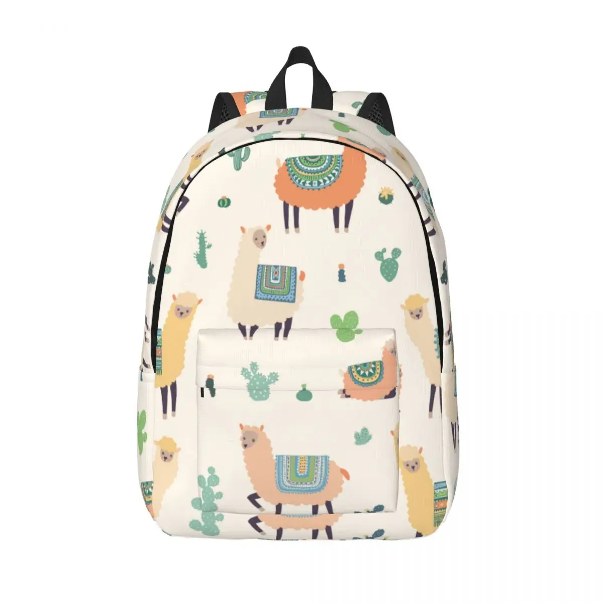 Hand Drawn Llama Alpaca Cactus Backpack Unisex Travel Bag Schoolbag Bookbag Mochila