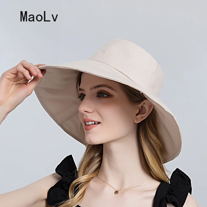 Панама женская с защитой от ультрафиолета модная пляжная шляпа солнца козырьком