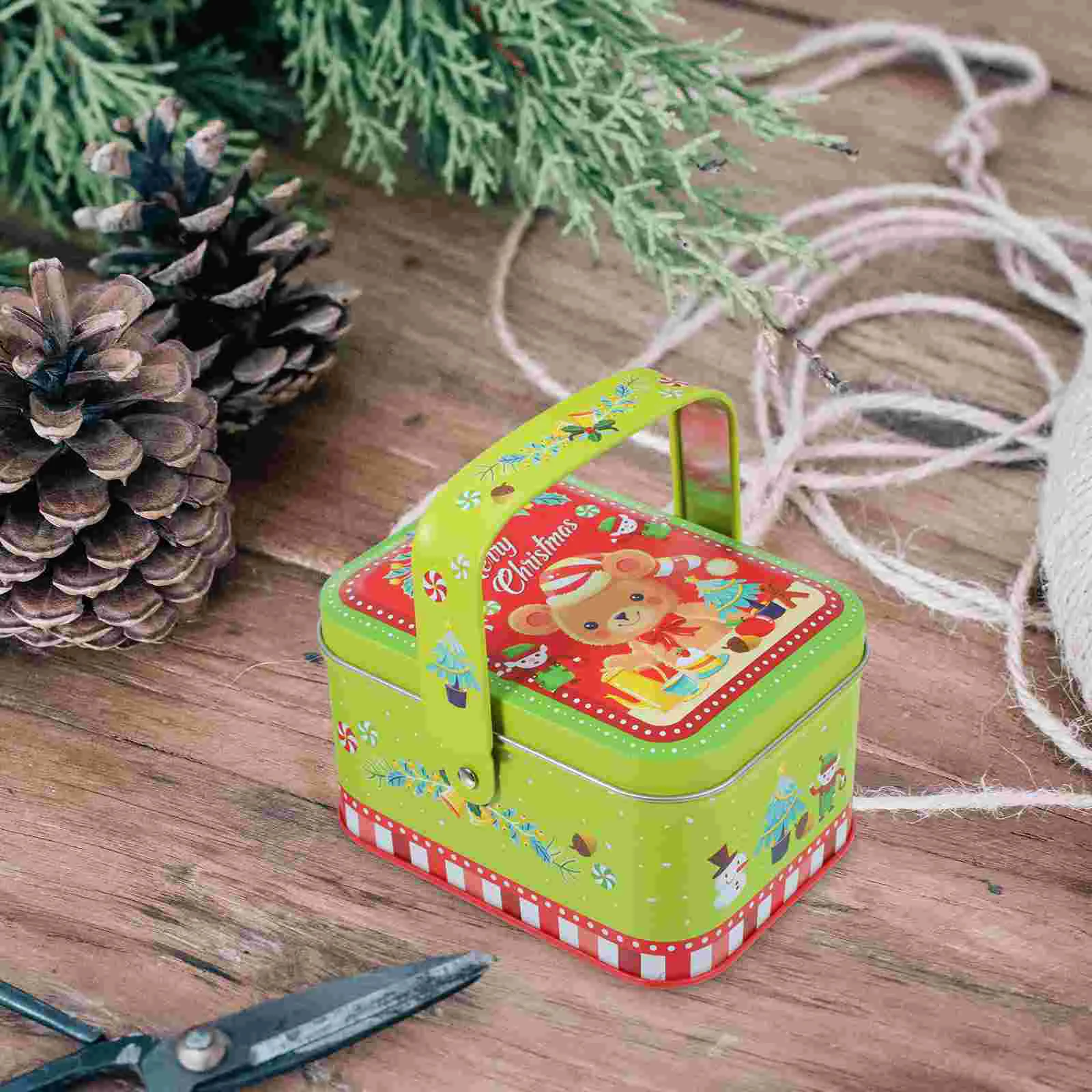 

4 Pcs Candy Container Christmas Biscuit Containers Tin Cookie Tins Box Tinplate
