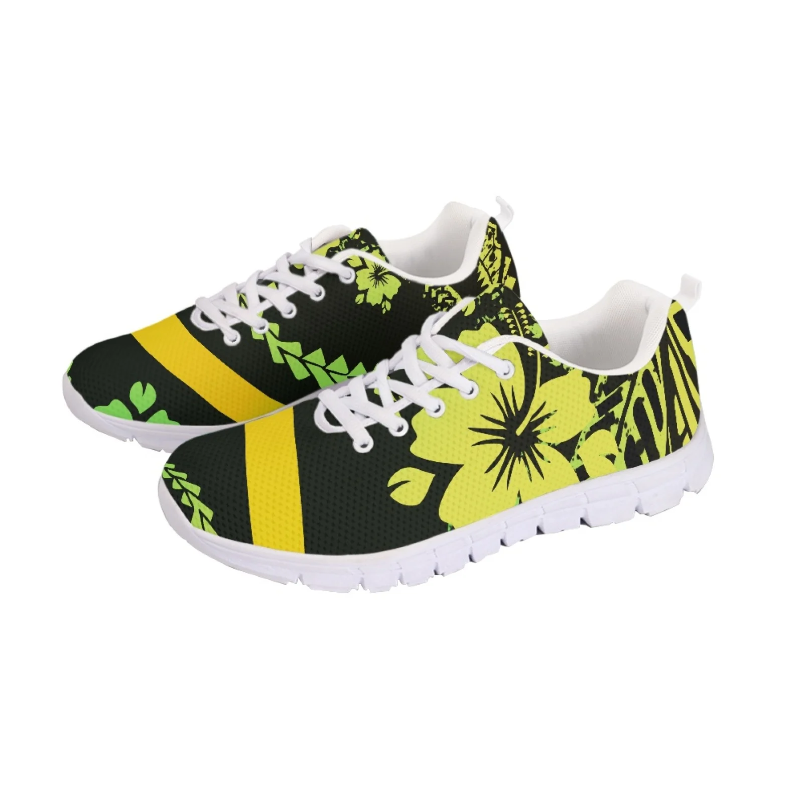 

Polynesian Tribal Fijian Totem Tattoo Fiji Prints Unisex Soft-Soled Trainers Superlight Breathable Lace-Up Mesh Running Shoes