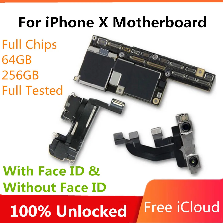 Оригинальная материнская плата для iPhone X XR XS Max с распознаванием лица полными