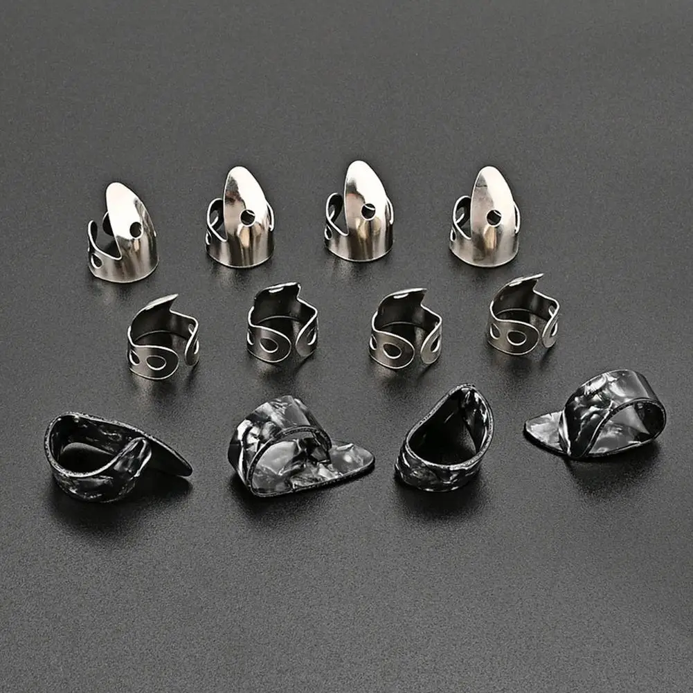 

Guitar Picks Set Adjustable 8pcs Stainless Steel Index Fingers Picks 4pcs Thumb Picks Musical Instrument Accessories