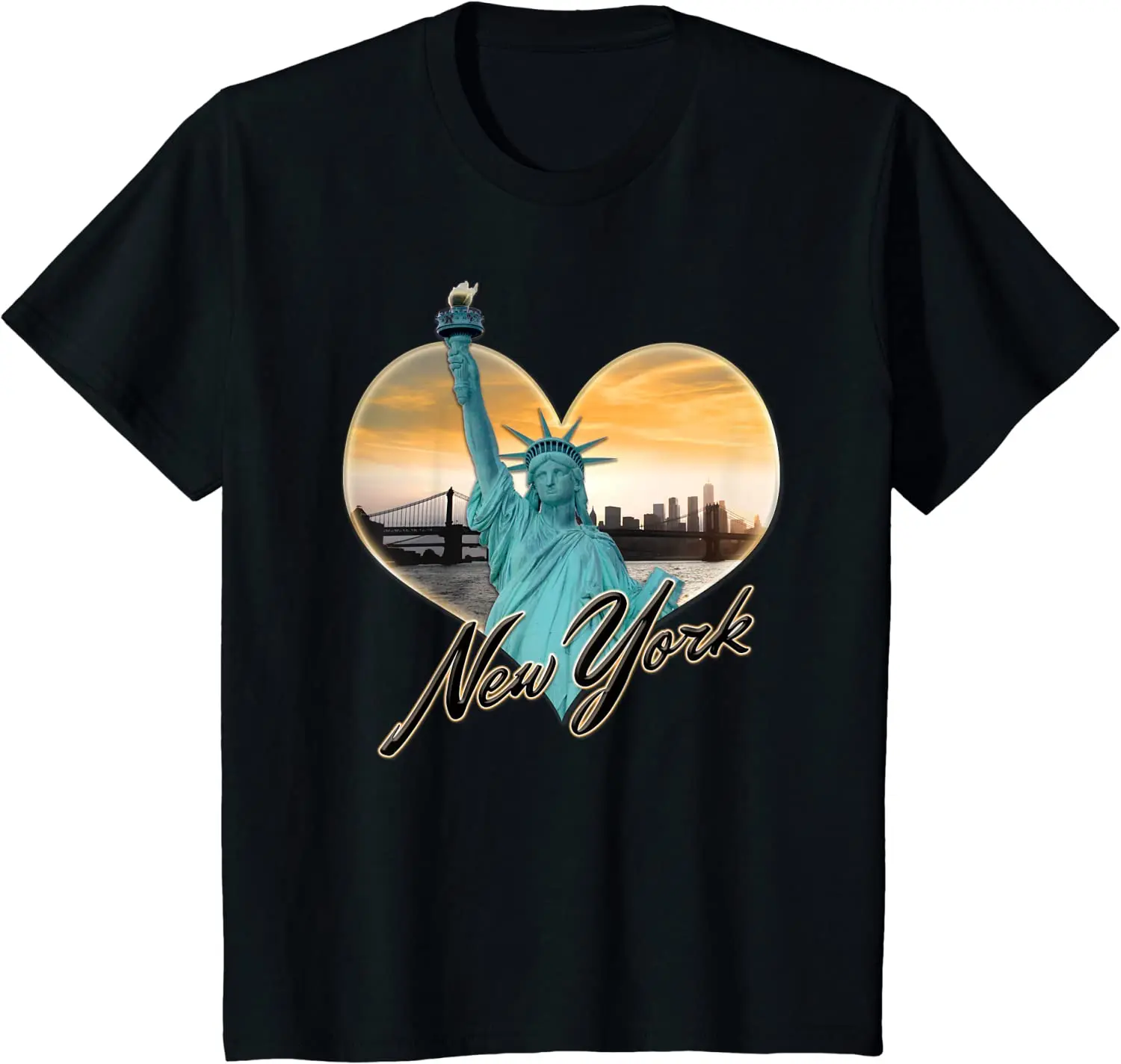 

NYC New York City Skyline Souvenir Statue of Liberty T-shirt 4th of July Streetwear Oversized T Shirt Daily Four Seasons Cotton