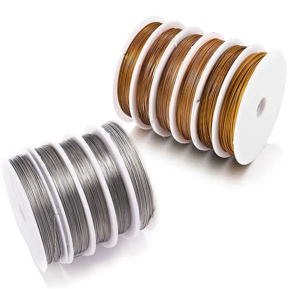 

Roll/lots 0.3/0.45/0.5/0.6mm Resistant Strong Line Stainless Steel Wire Tiger Tail Beading Wire For Jewelry Making Finding