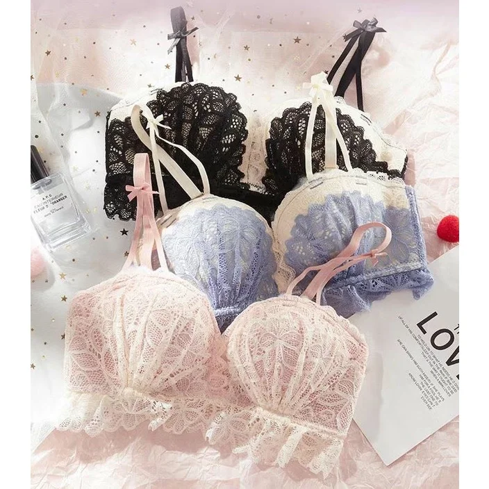 

Sexy Lace Unwired Chest Push-Up Anti-Sagging Cup Bra