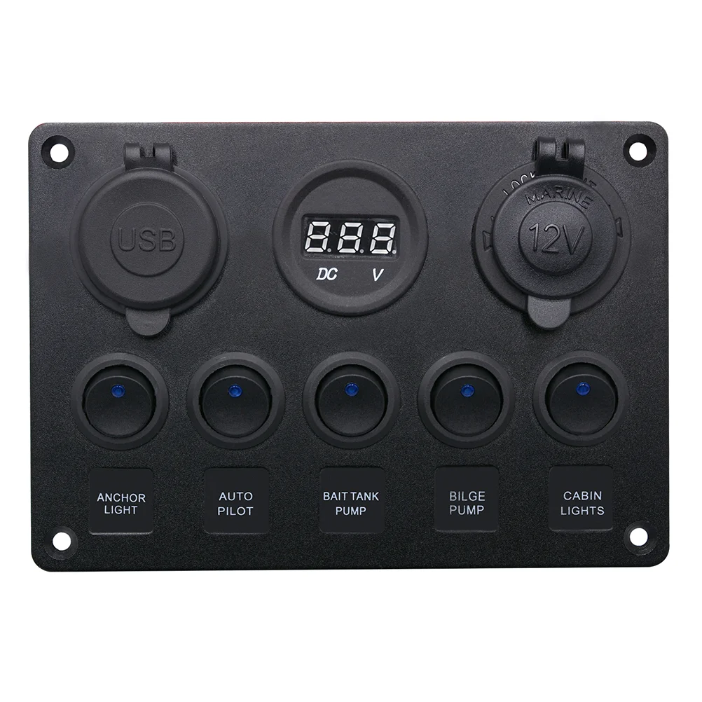 

1 Pc Switch Panel Durable 12-24V Socket for Car Marine