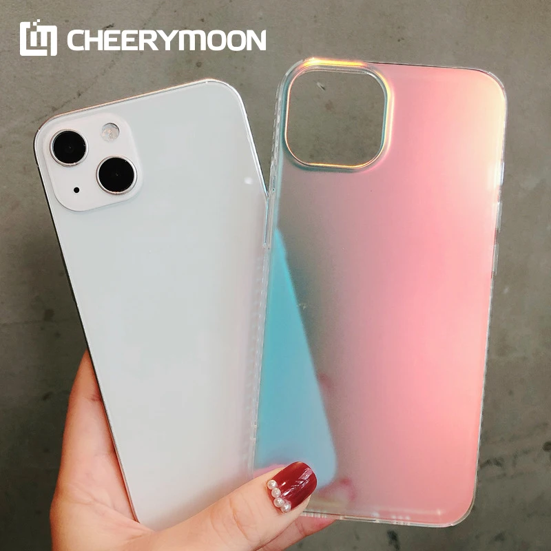 

Colorful Gradient Laser TPU Case For iPhone 13 12 Pro Max 12Pro 12mini X Xsmax XR SE2 8 7 Plus Protector Anti-Fall Phone Cover