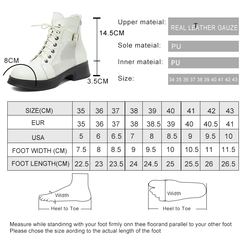 Women Summer Cool Boots Genuine Leather Fashion Women Short Boots Hollow Mesh British Style Large Size Mesh Boots For Women