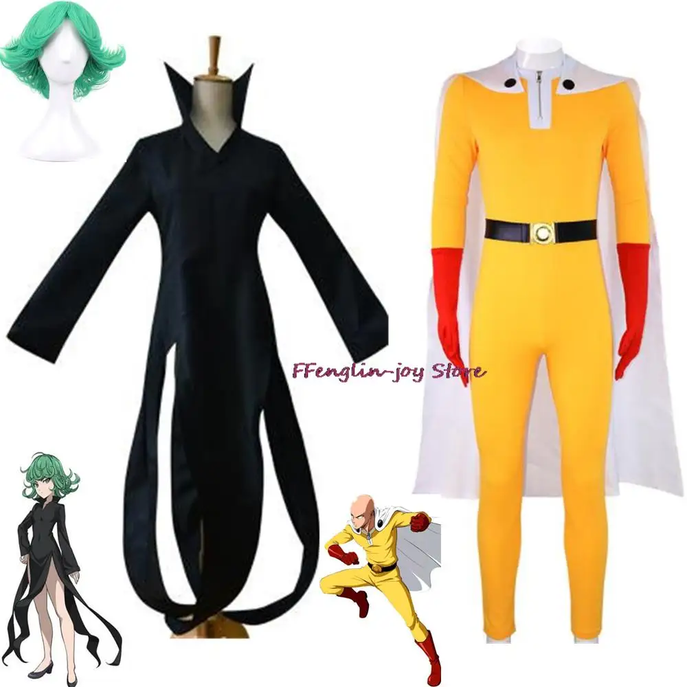 

Костюм для косплея Аниме One Punch Man saiлюбые 31TM Senritsu No Tatsumaki косплей костюм на Хэллоуин японское черное платье парик комбинезон наряды костюм