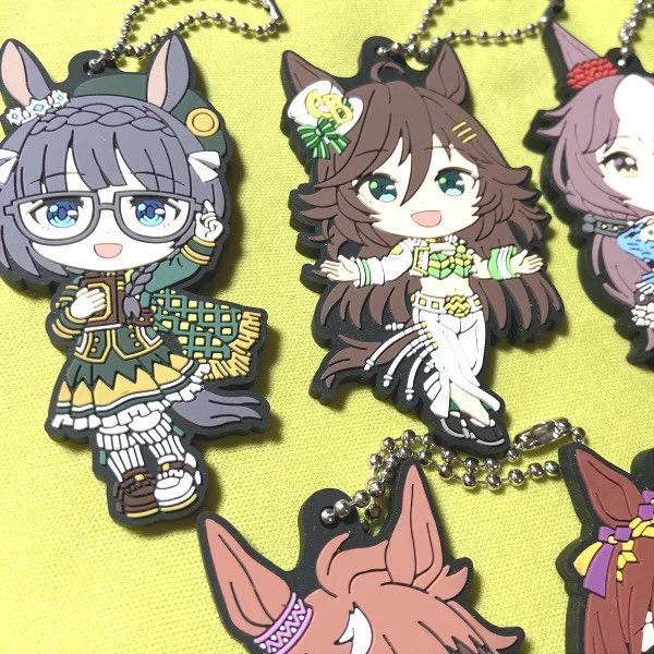 Фото Umamusume: Брелок-подвеска из резины с персонажами Pretty Mejiro, Ryan, Rhein, Kraft, Shinko, Windy, аксессуар для сумки, украшение, рождественский подарок №4