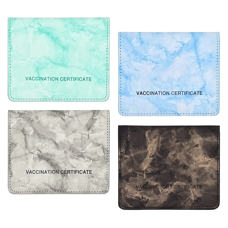 

4 Pack 4 X 3 Inch Vaccination Card Protector Holder Cover, PU Leather CDC Protector, Waterproof Vaccine Card Holder