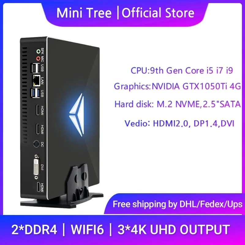 

Gaming Desktop PC Intel Core i7-9700F i5-9400F i3-9100F GTX1050Ti 4G 2*DDR4 Mini Computer Windows10 M.2 NVME 4K HDMI DVI DP WiFi