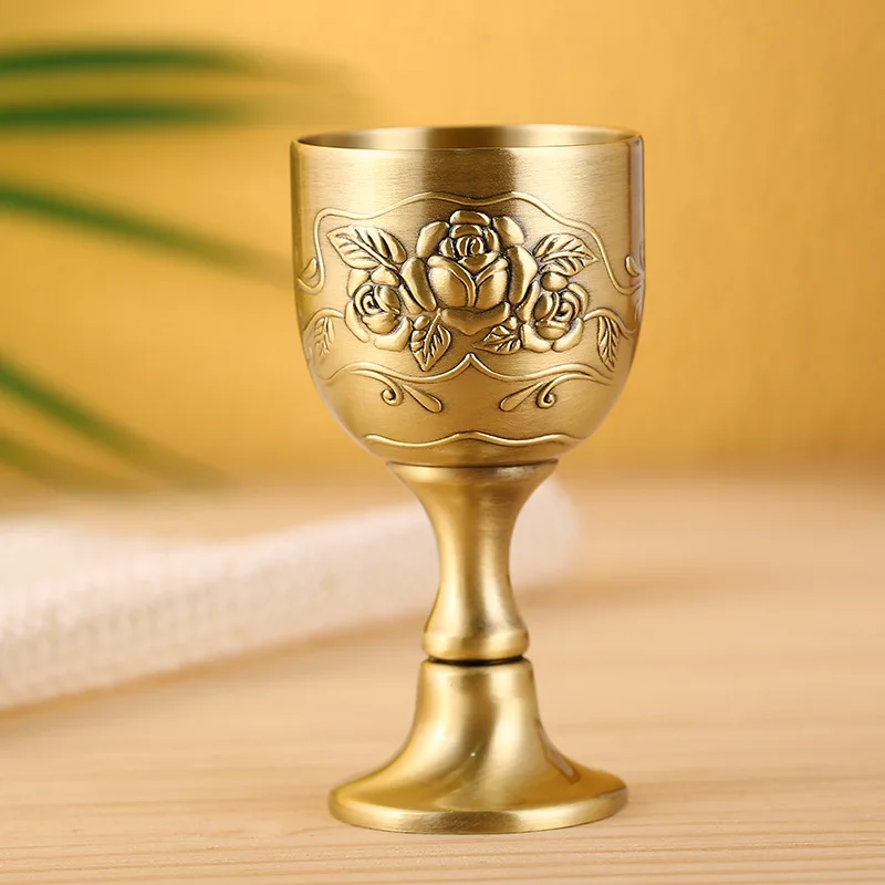 

Vintage Rose Goblet Wine Chalice Cup Cocktail Water Beer Whiskey Beverage Liquor Tumbler Mug Drinkware for Home Party Wedding