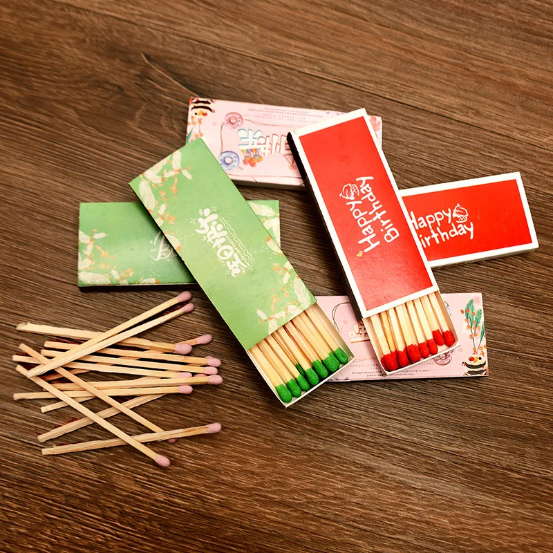 

10 Matchsticks Candle Matches Happy Birthday Long Matches for Scented Candle Wooden Kitchen Matches Strike on Box