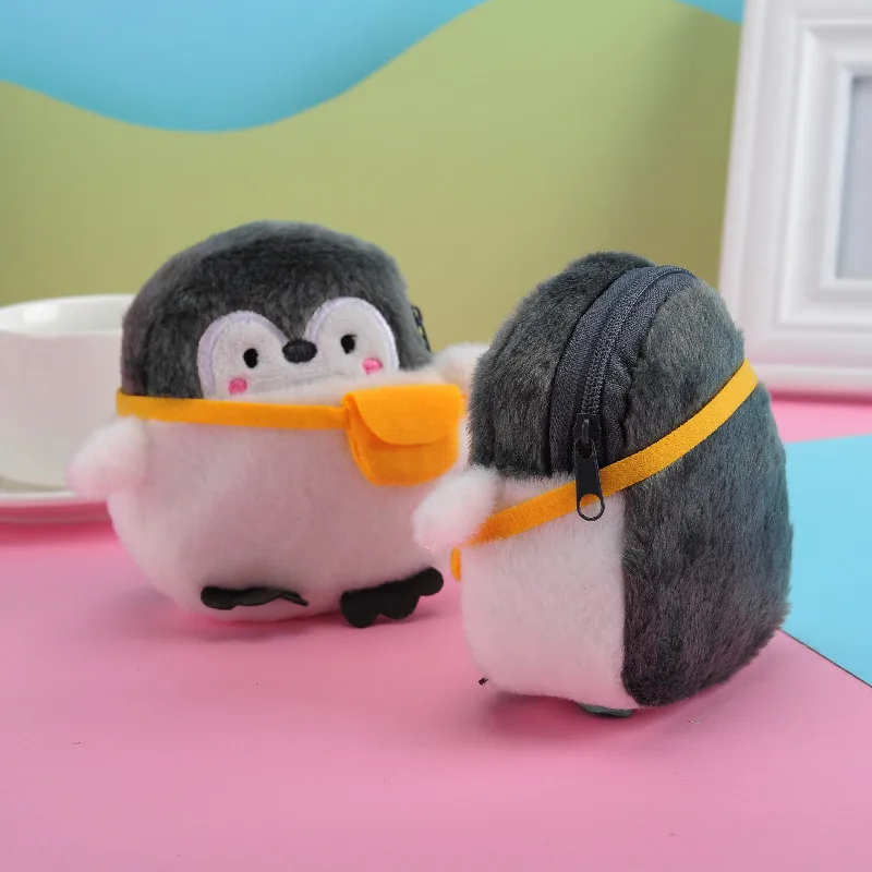 

Girls Zipper Mini Bag Children's Gift Penguin Plush Coin Purse Soft Cartoon Animal Keychain Bag Handbag Toy Birthday Gift Lady