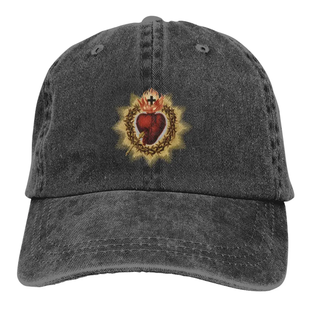

Sacred Heart Catholic Baseball Cap Men Hats Women Visor Protection Snapback Jesus God Cross Caps
