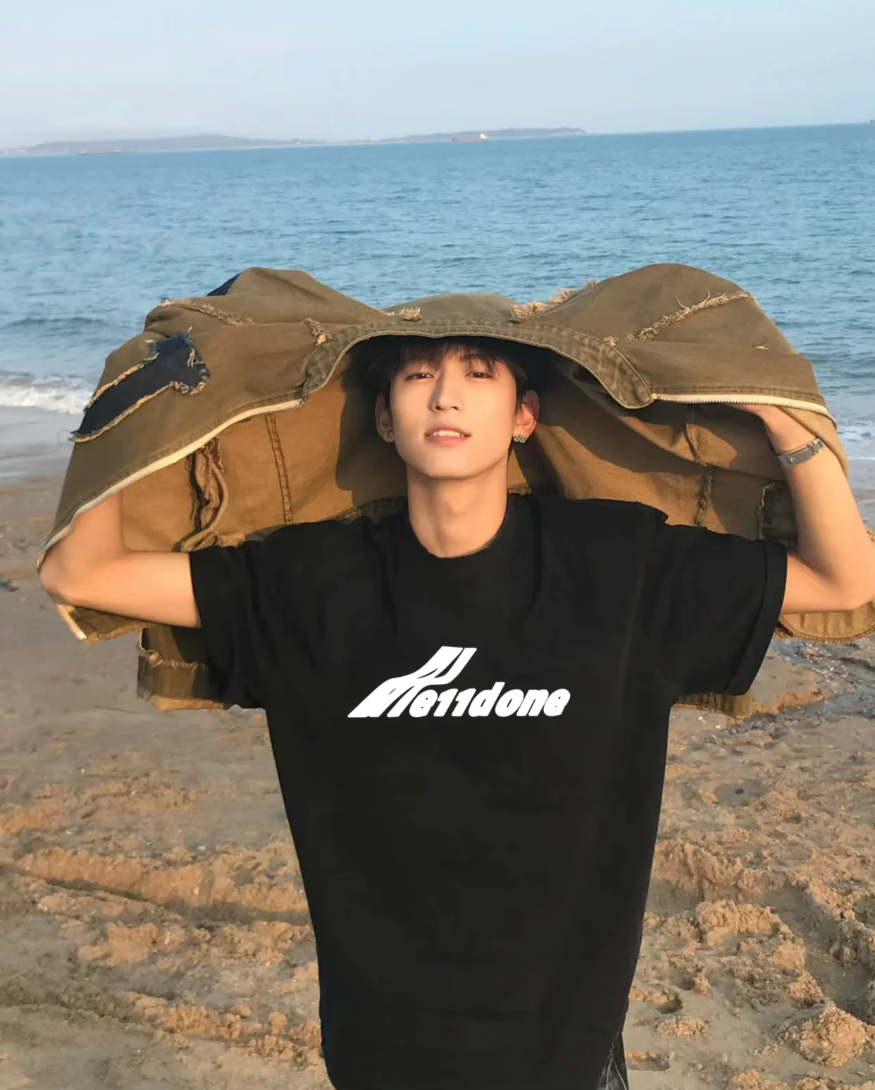 Тяжелый 320 г чистый хлопок Wedone Track модный бренд High Street свободная мужская пара