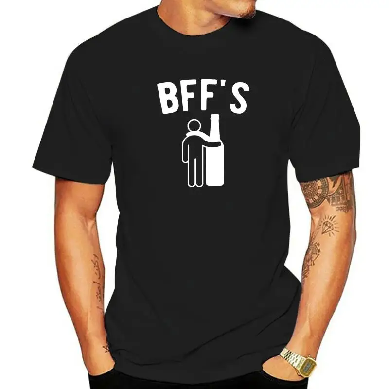 

Мужские хлопковые футболки BFFs - Beer And I Best Friends Forever, повседневные футболки, оптовая продажа