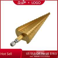 1pc 6 35mm hex shank hss titanium coating step cone conical triangle drill bit power tool accessories 4 12mm 4 20mm 4 32mm