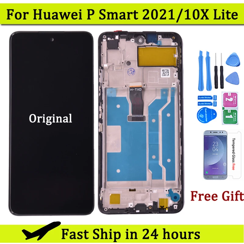 Original For Huawei P Smart 2021 PPA-LX2 X10 Lite LCD Display with Touch Screen Digitizer Assembly For Honor 10X Lite Y7A LCD