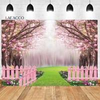 laeacco sping pink sakura garden backdrop bride shower wedding girls fantasy birthday portrait customized photography background