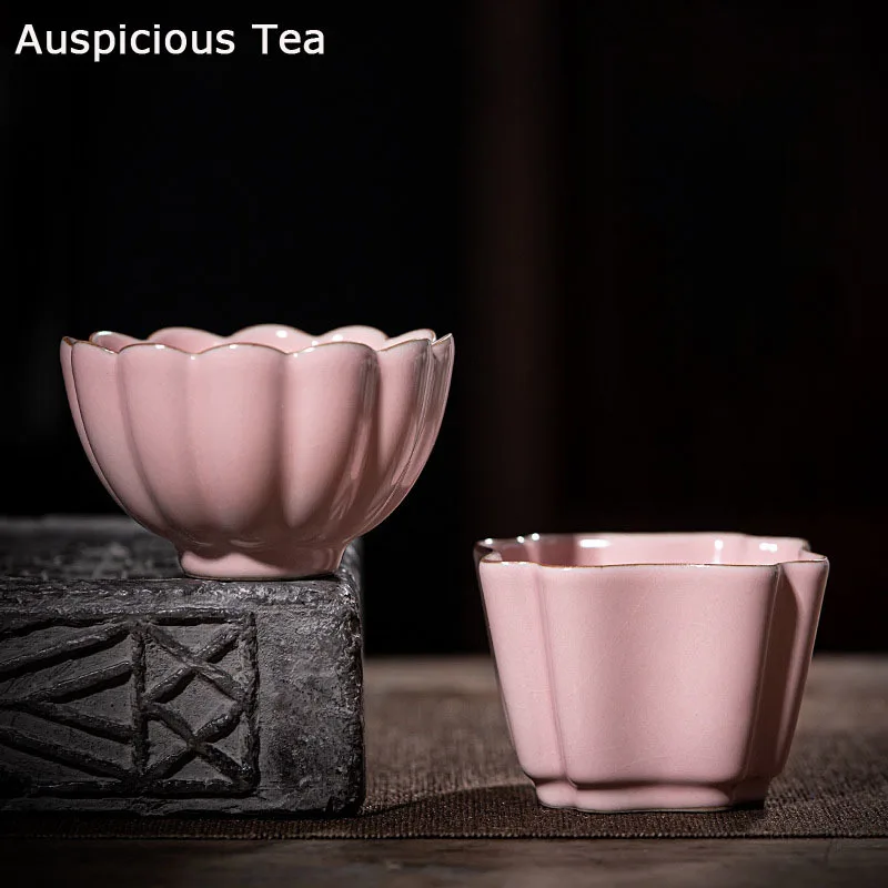 

Boutique Ru Kiln Ceramics Gracked Glaze Single Cup Handmade Household Personal Tea Cup Kung Fu Tea Set Accessories Birthday Gift