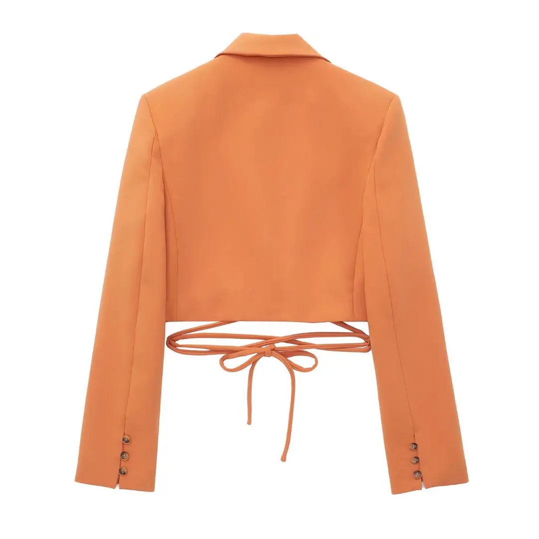 Женский короткий пиджак с V-образным вырезом и длинными рукавами - купить по