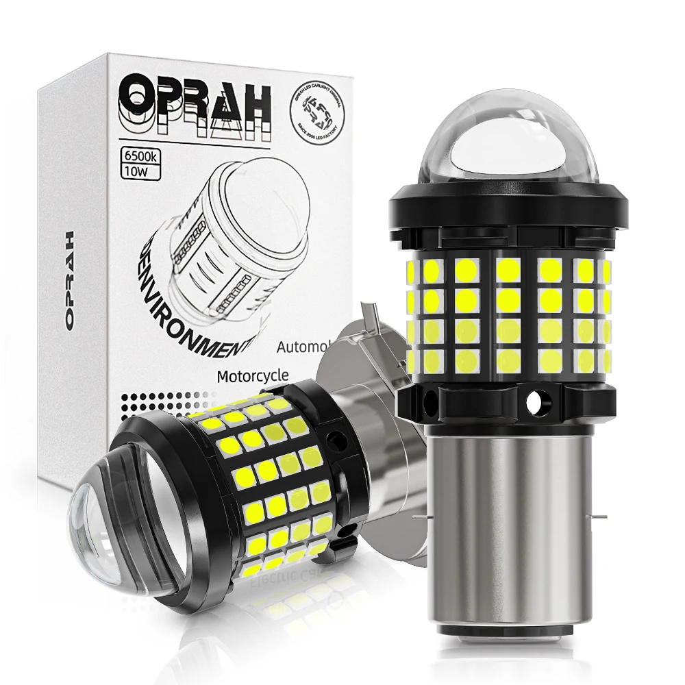 Лампы для мотоциклетных Фар H4 светодиодный Canbus BA20D 60SMD 3030 Сверхъяркие фары