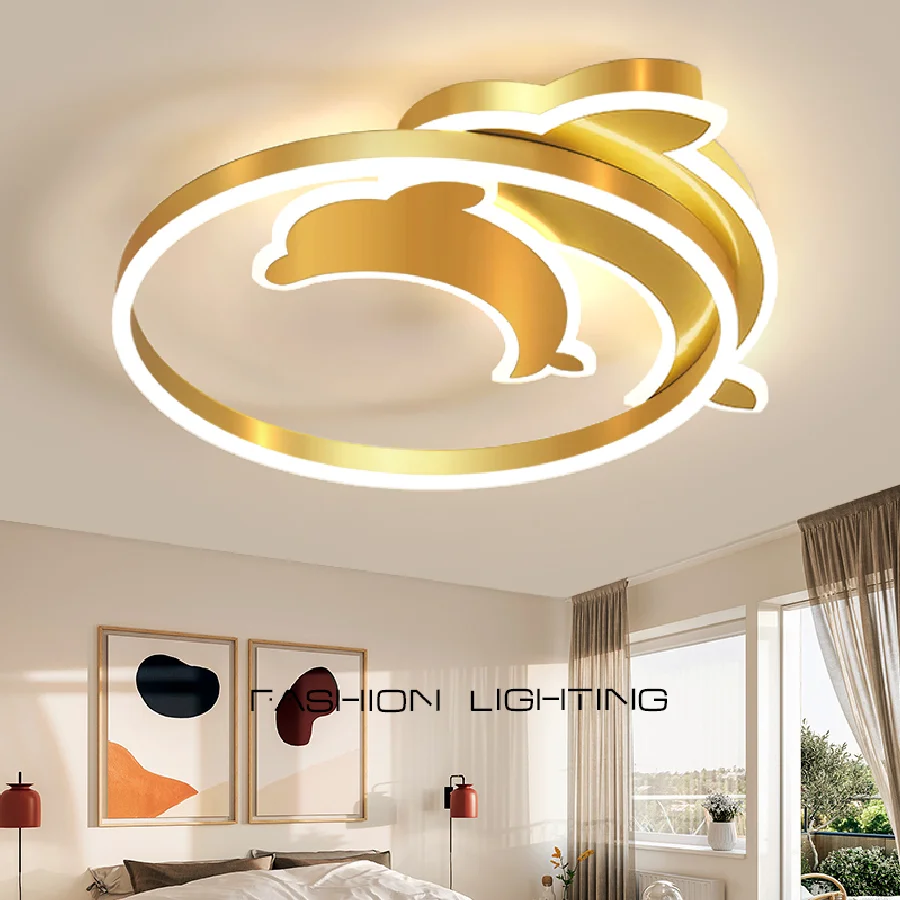 

Dolphin nordic decoration home children bedroom decor smart led lamps ceiling lights for living room indoor lighting lamparas