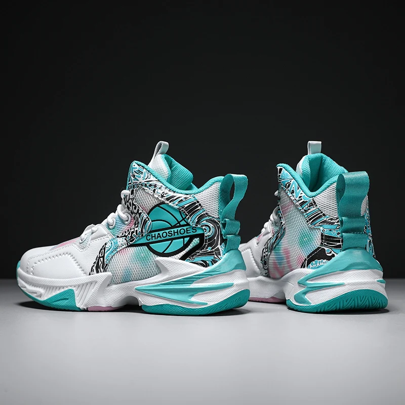 Size 31-40 Leather Kids Basketball Shoes Spring Children's Fashion Sports Shoes Non-slip Kids Sneakers Child Boys Tenis Shoes