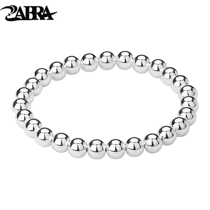 Браслет с бусинами ZABRA из серебра 990 пробы для мужчин и женщин модный роскошный