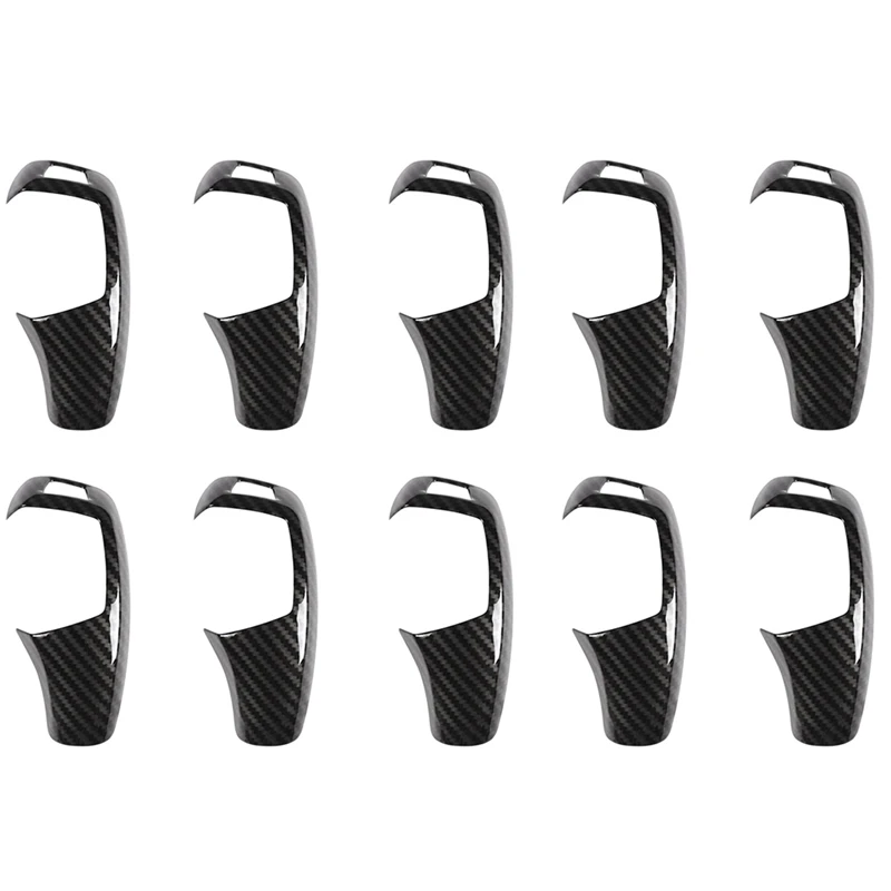 

10X Car Gear Shift Knob Cover Trim Carbon Fiber For BMW F20 F30 F31 F34 X5 F15 X6 F16 X3 F25 X4 F26 F1