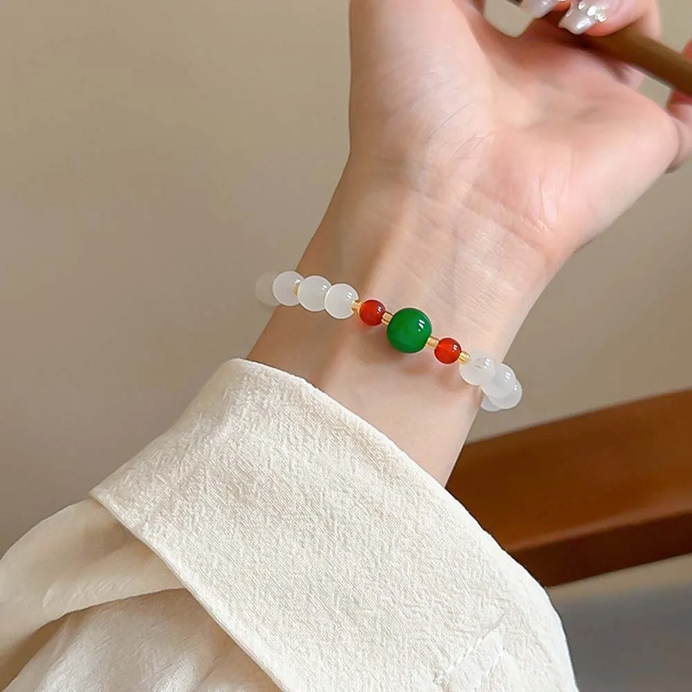 Браслет из нефритовых бусин в китайском стиле модные бусины на удачу желтые