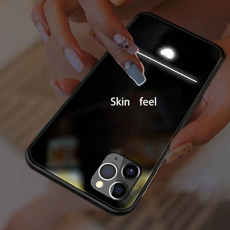 

Чехол для телефона iPhone 13 с надписью «Love», тонкий светящийся противоударный стеклянный фонарь из ТПУ для 7, 8, P, 11, 12 Pro, X, XS, XR MAX