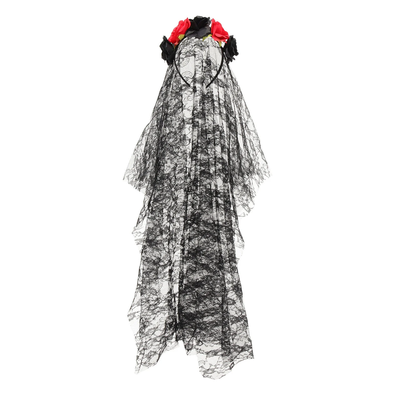 

Artificial Flower Party Prop Day The Dead Supply Rose Headdress Simulation Girls VeilHeadband Hair Hoops